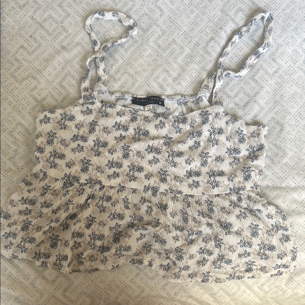 Final Touch Black and White Floral Camisole